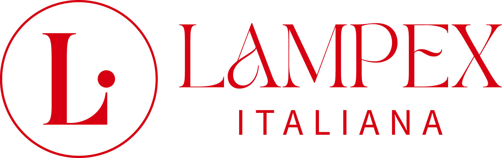 Logo esteso rosso lampex italiana